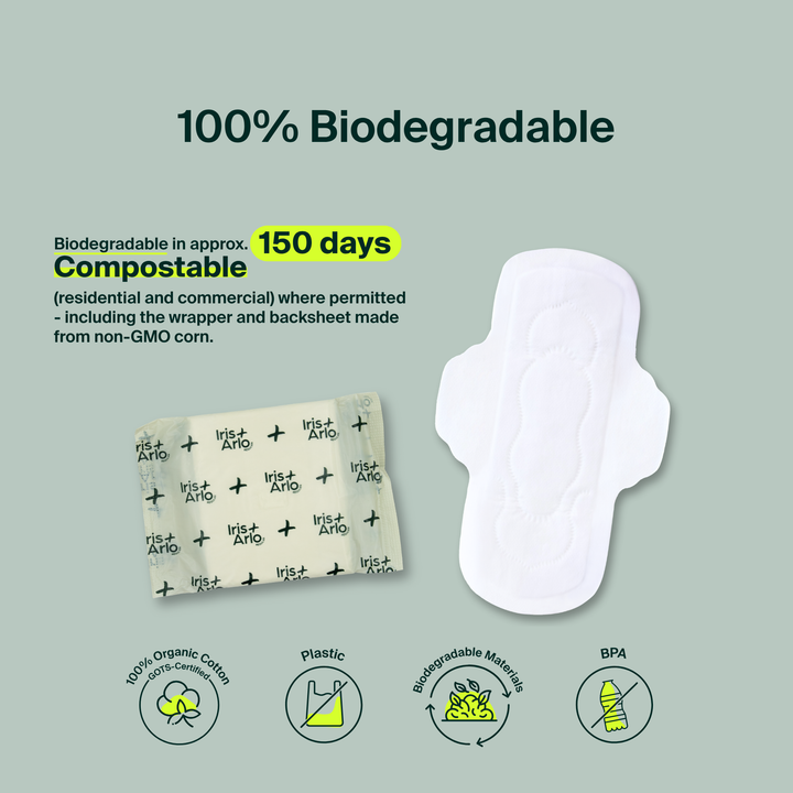 100% Organic Cotton Regular Pads - Bulk (100)