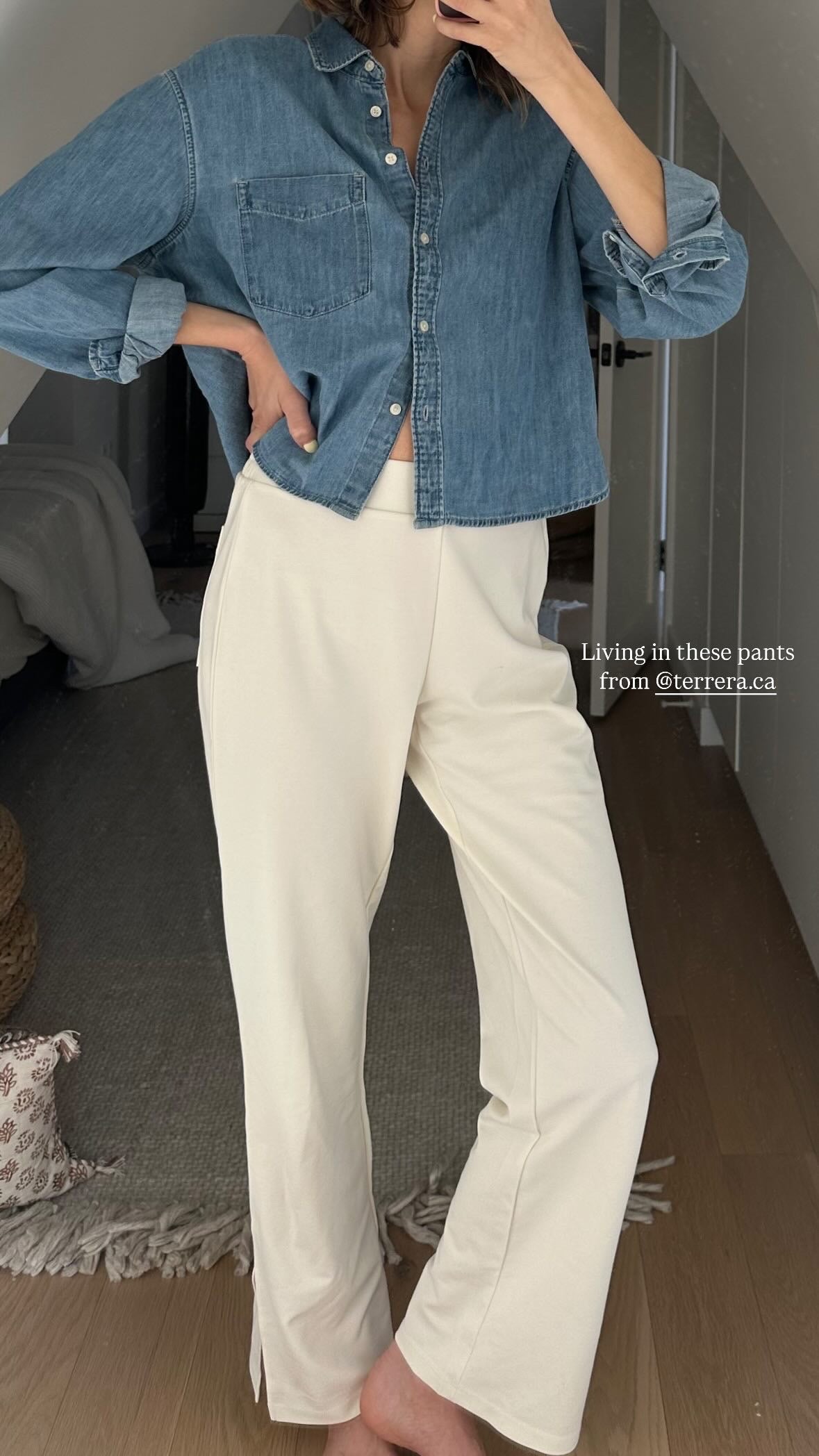 Cora Straight Leg Bamboo Pant - Cream