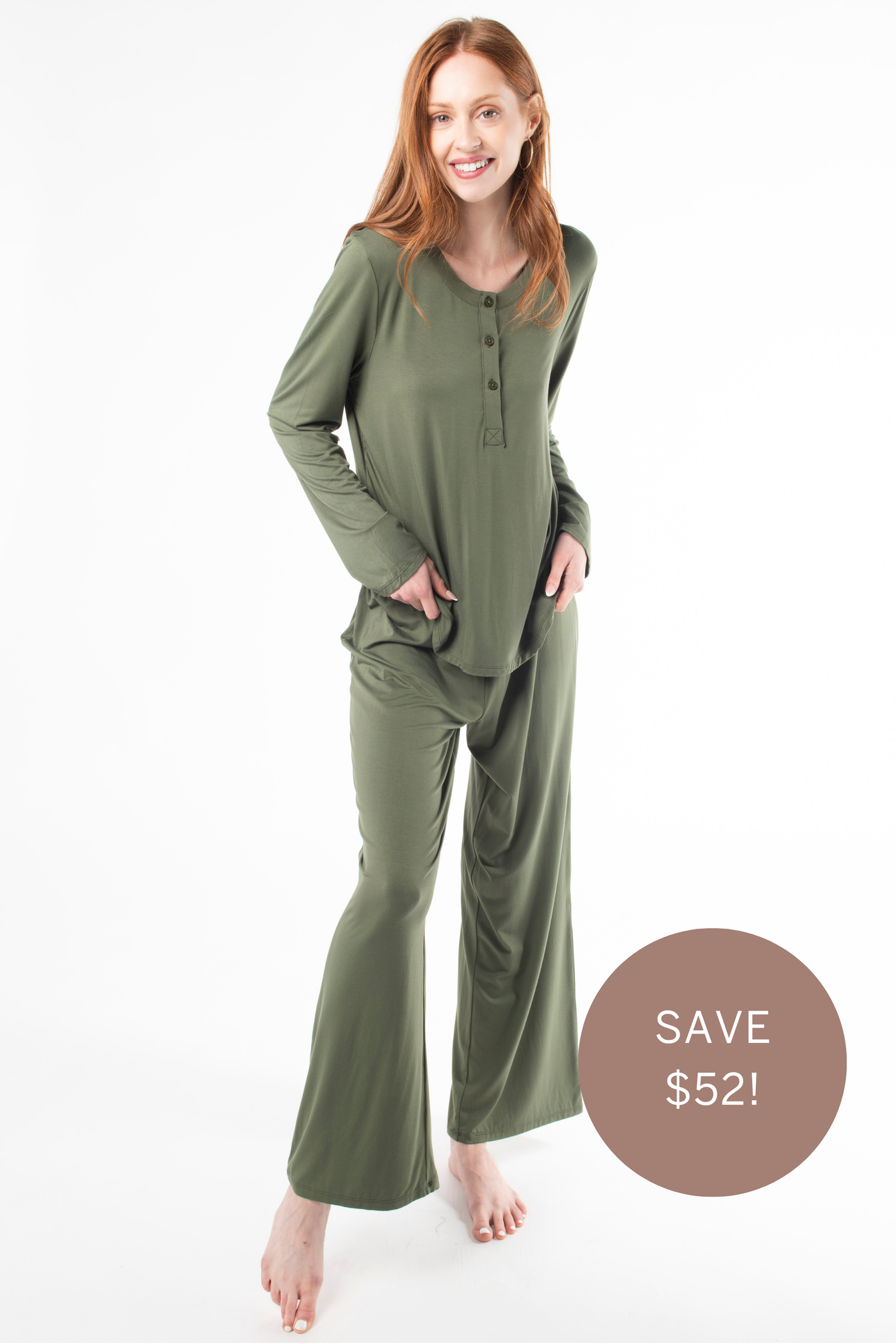 Skyla Bamboo Pajama Set - Sencha Green