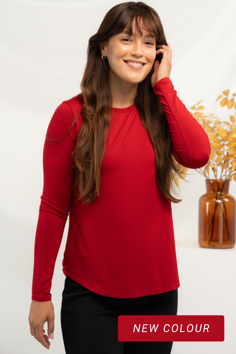 Georgia Crew Long Sleeve - Ruby