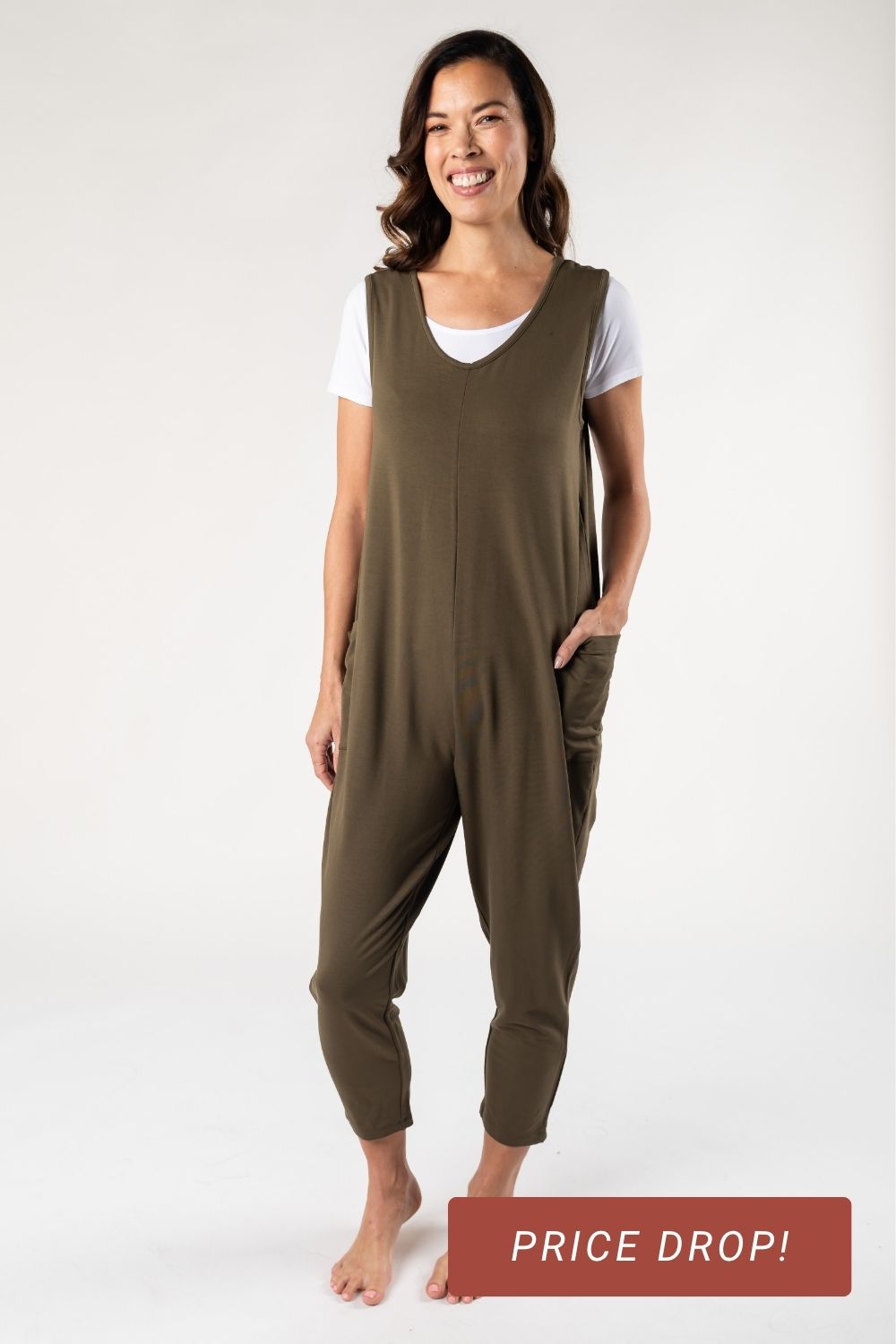 Brooke Bamboo Jumpsuit - Deep Olive
