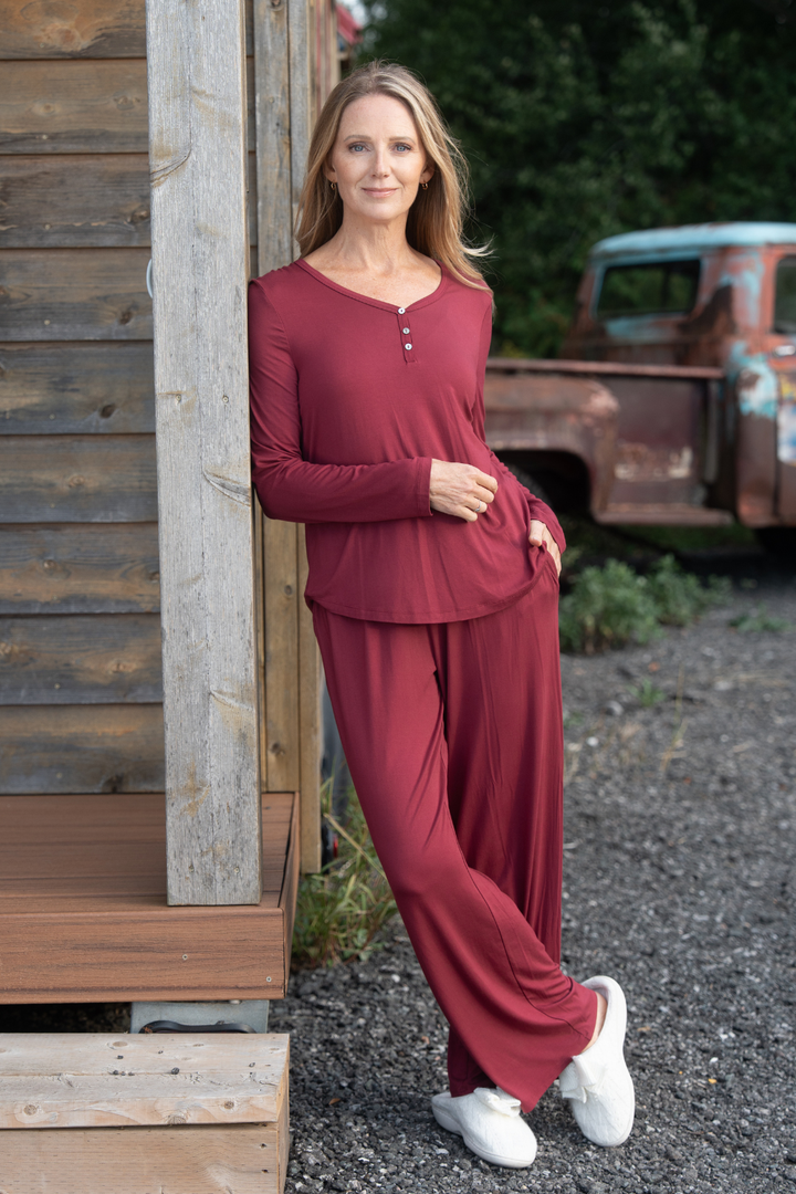 Lola Bamboo Lounge Set - Crimson