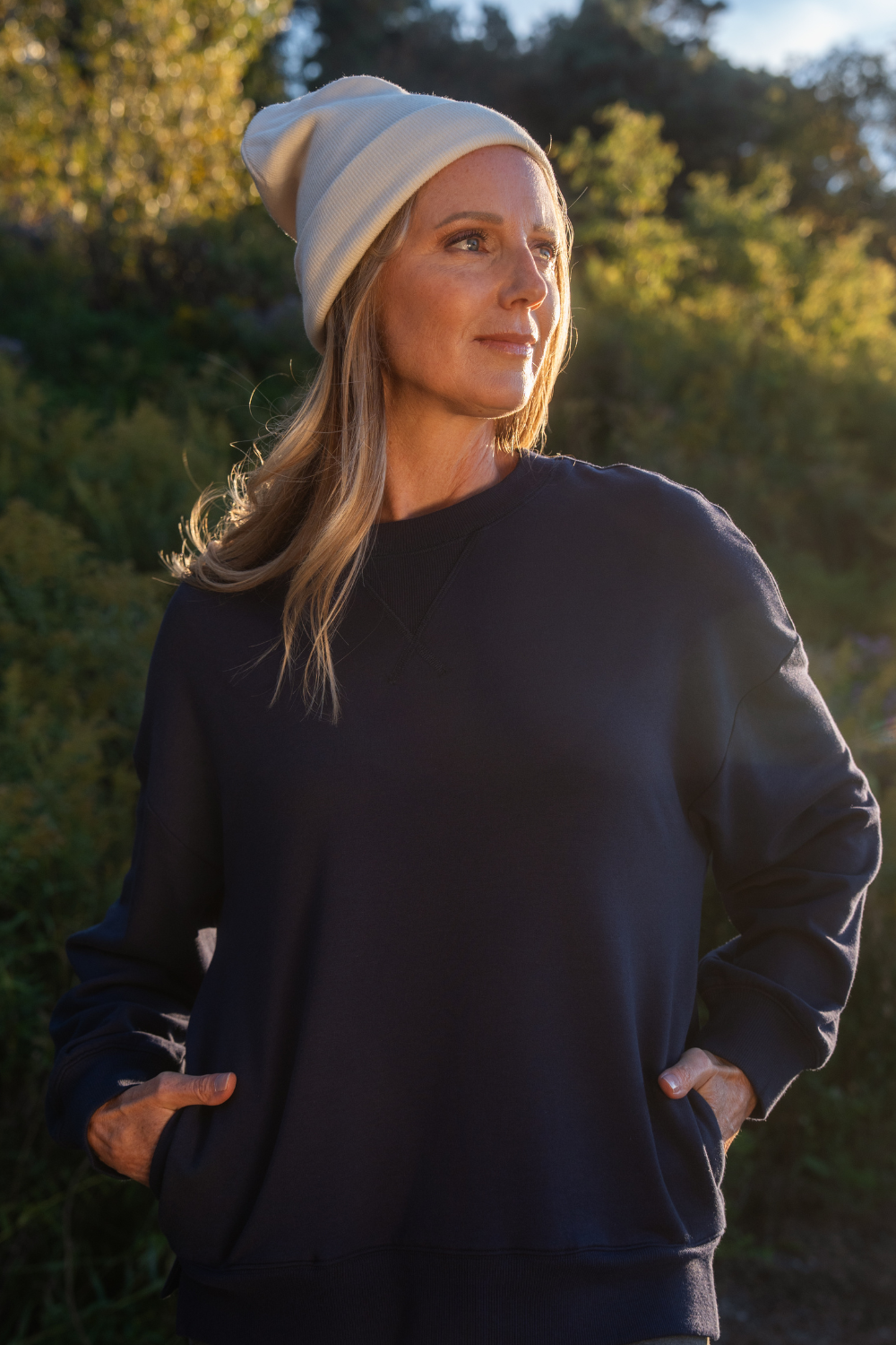 CozySoft Elena Bamboo Sweatshirt - Navy Blue