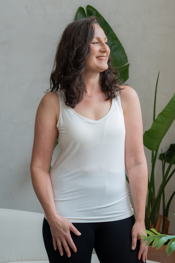 Effortless Bamboo Bra Tank - Cream