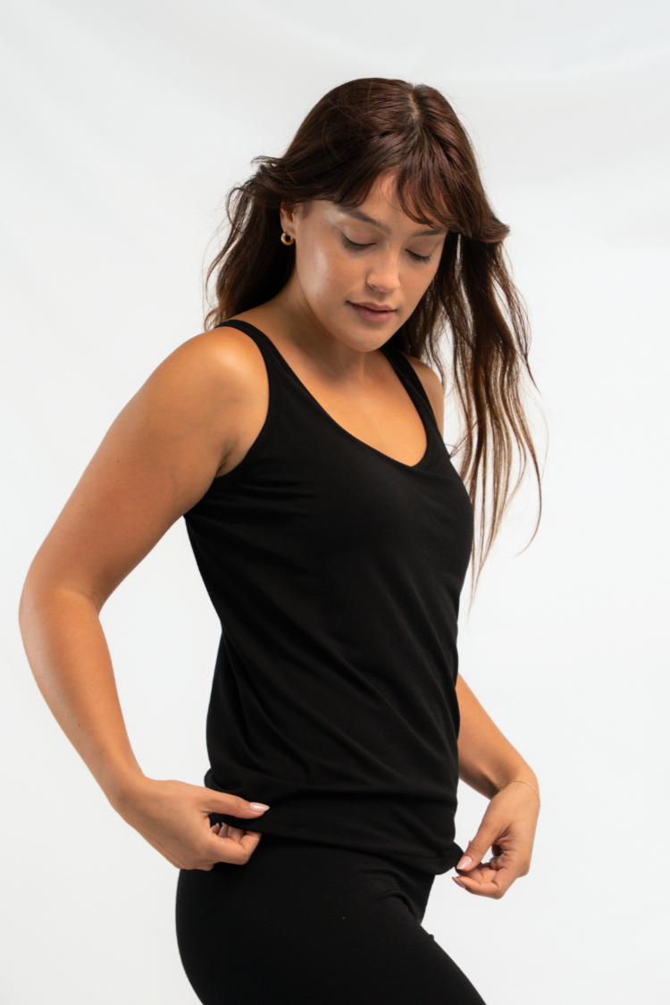 Effortless Bamboo Bra Tank - Black