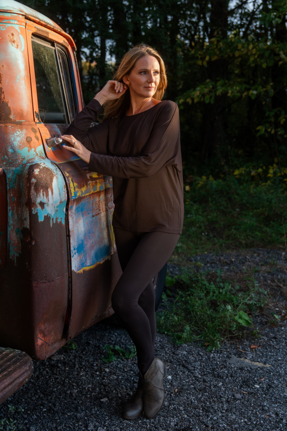 Sienna Bamboo Dolman Top - Dark Chocolate