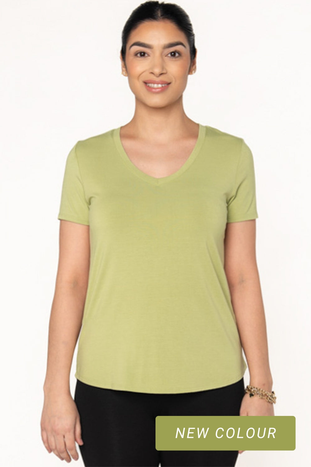 Rylie V-Neck Bamboo Tee - Citron
