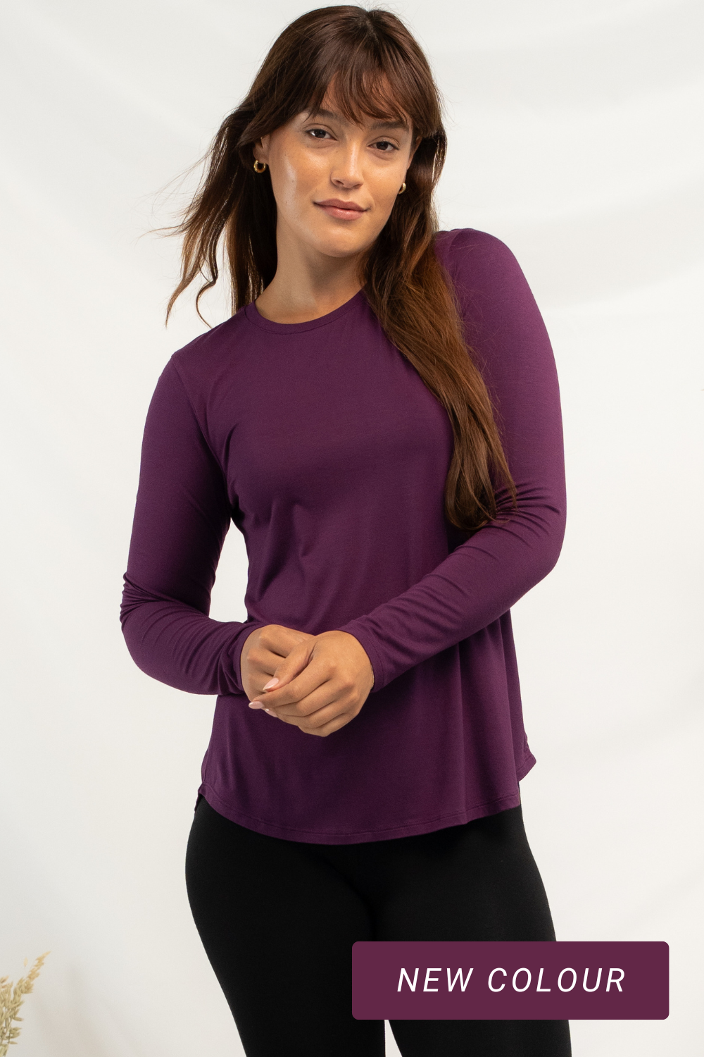 Georgia Crew Long Sleeve - Italian Plum