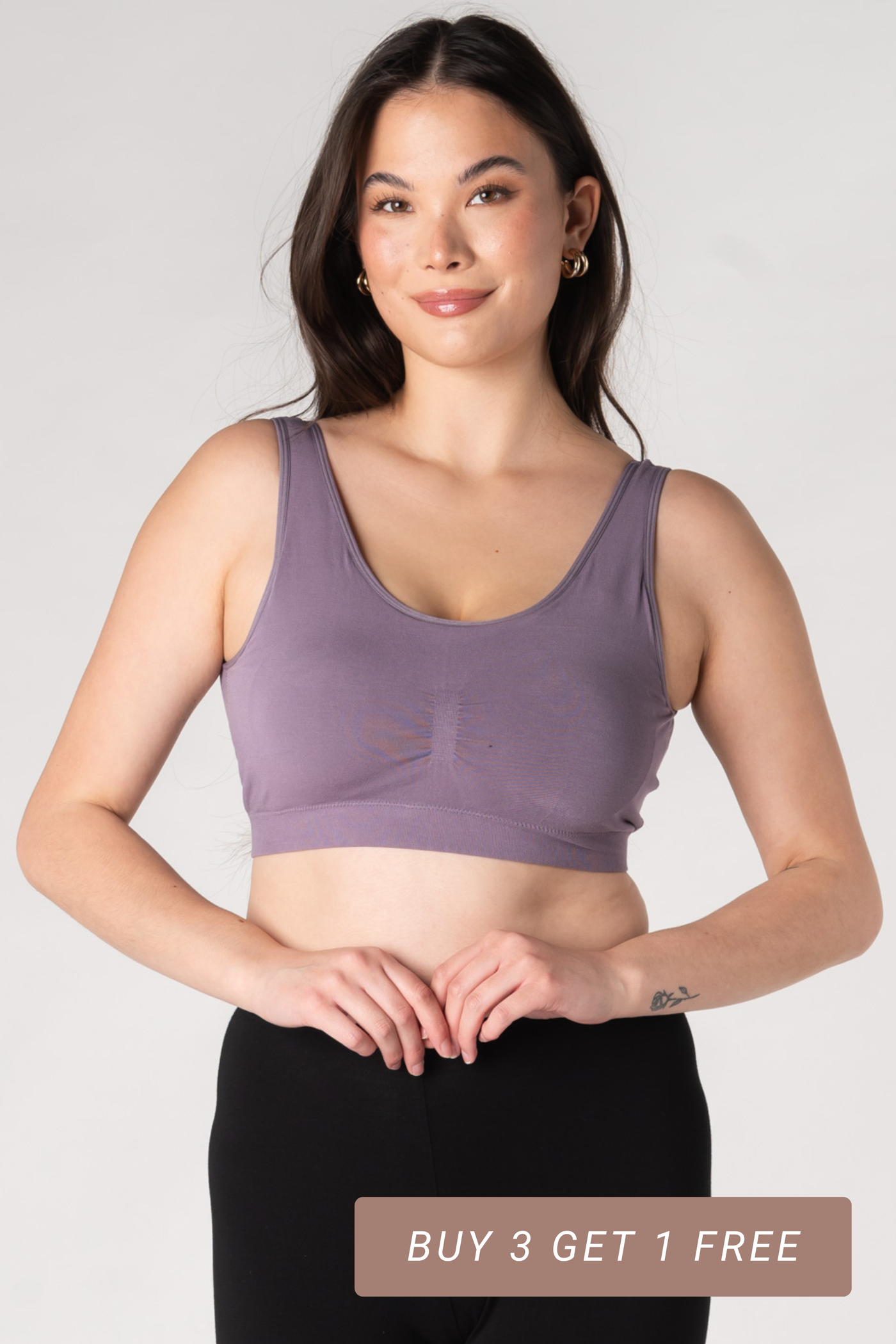 Essential Bamboo Bralette - Dusty Purple