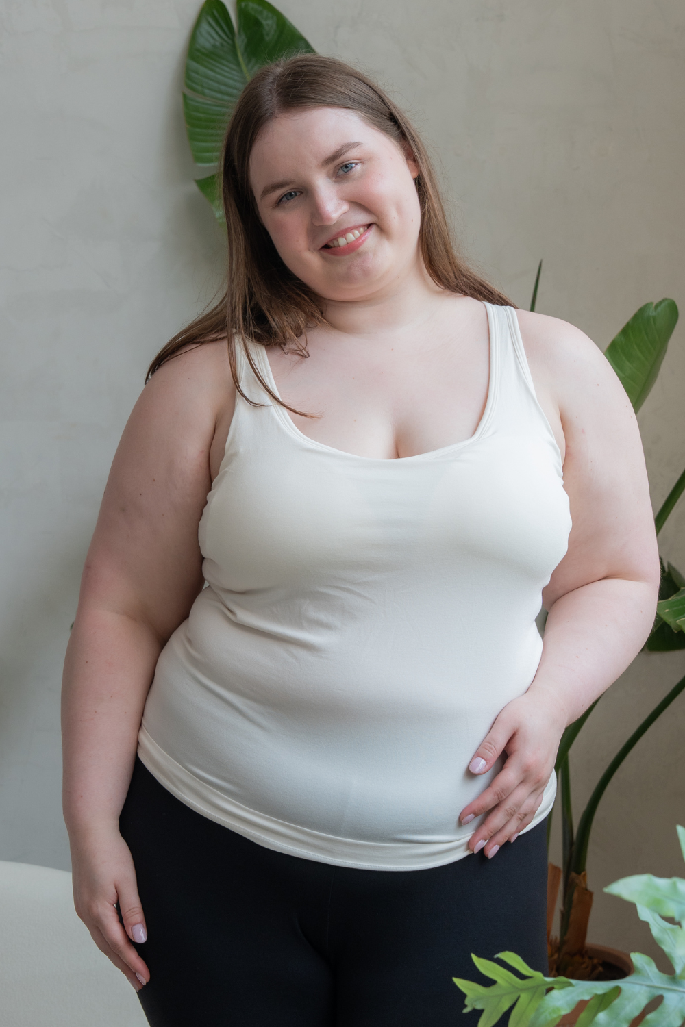 Effortless Bamboo Bra Tank - Cream
