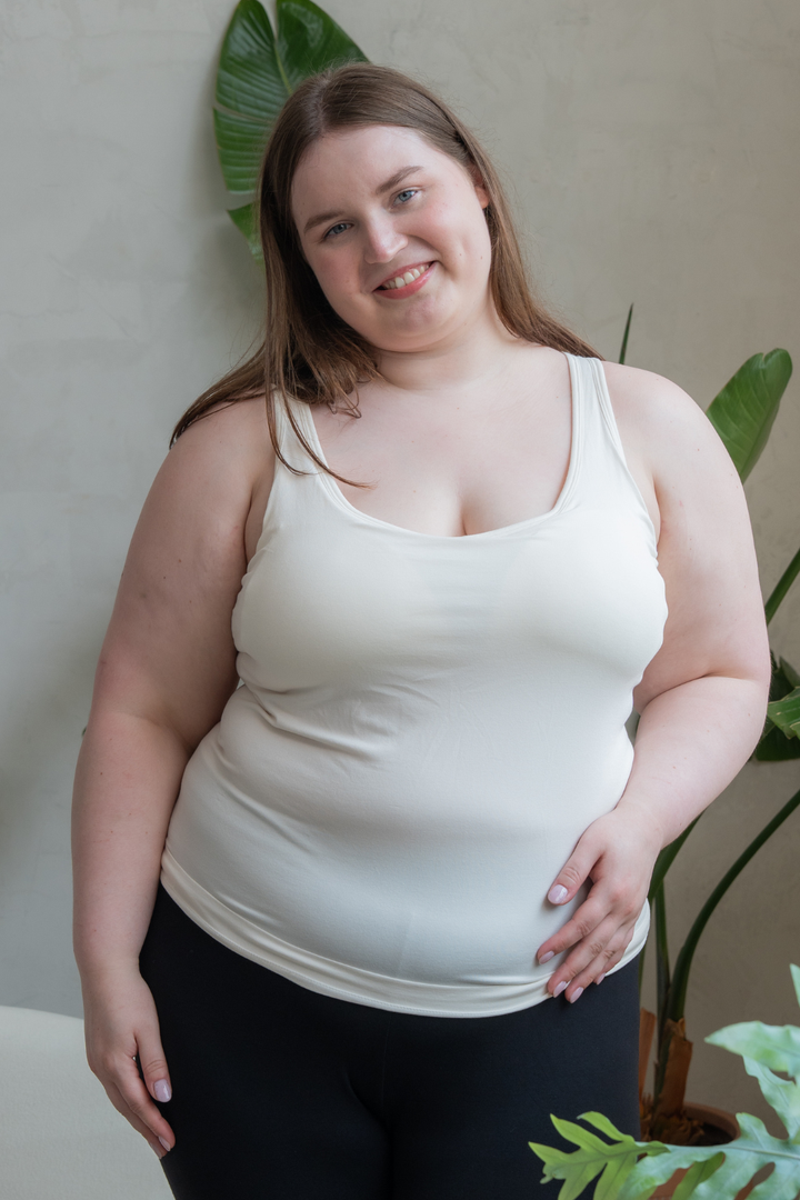 Effortless Bamboo Bra Tank - Cream