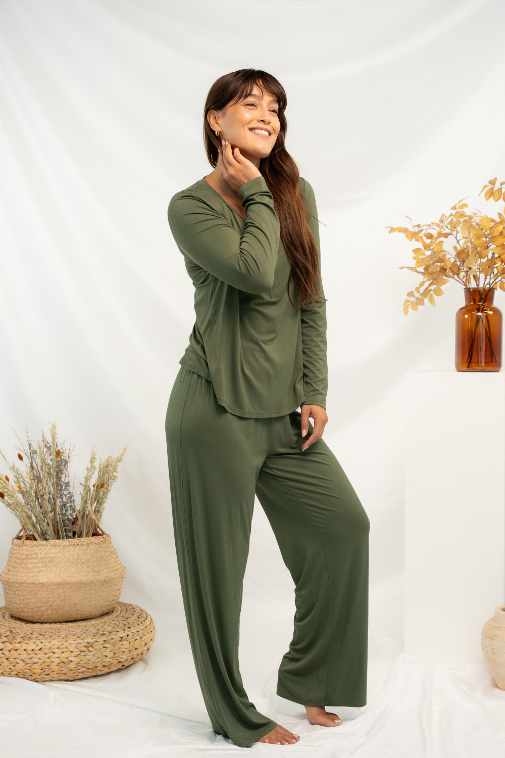 Skyla Bamboo Pajama Set - Sencha Green