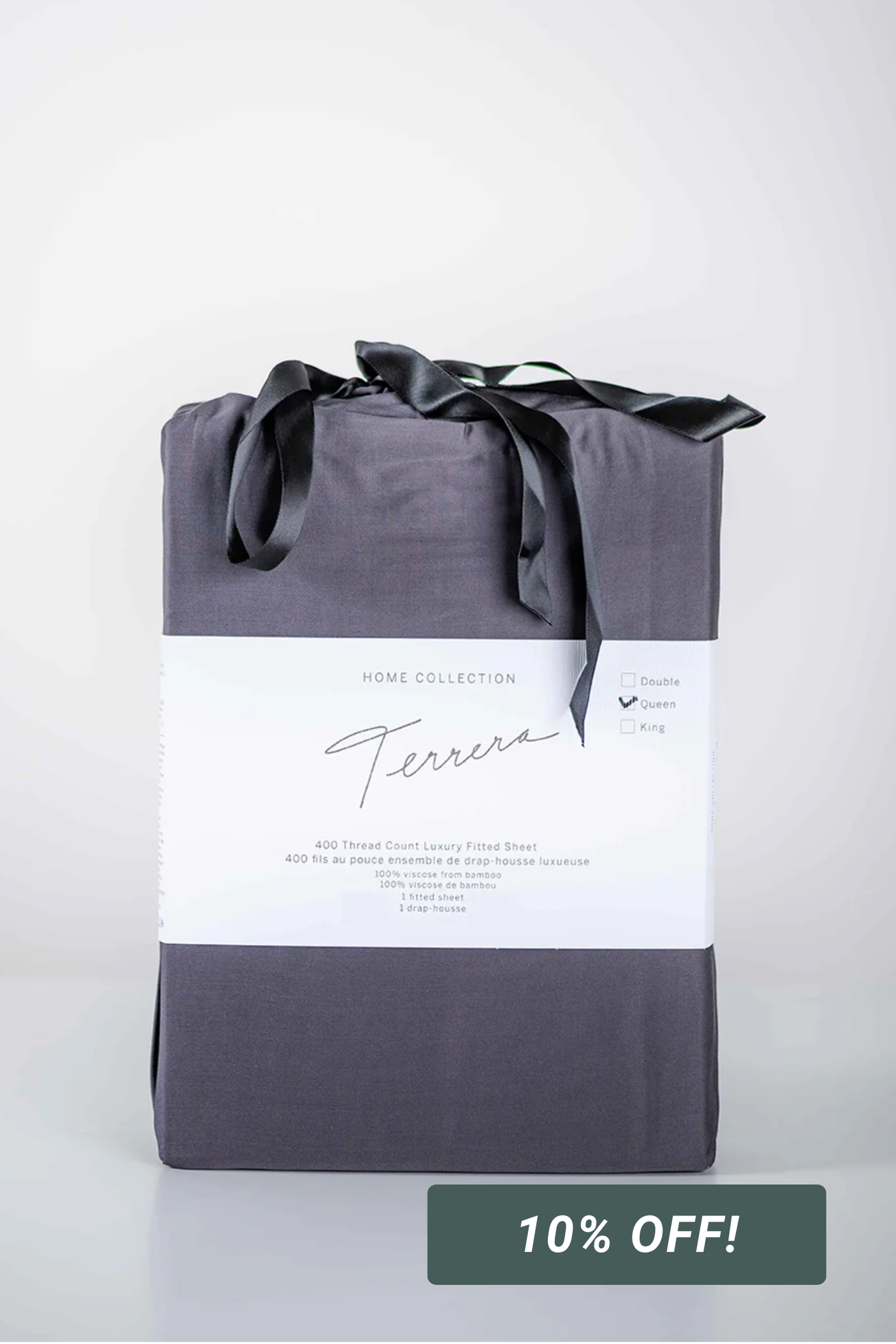 Bamboo Fitted Sheet - Charcoal