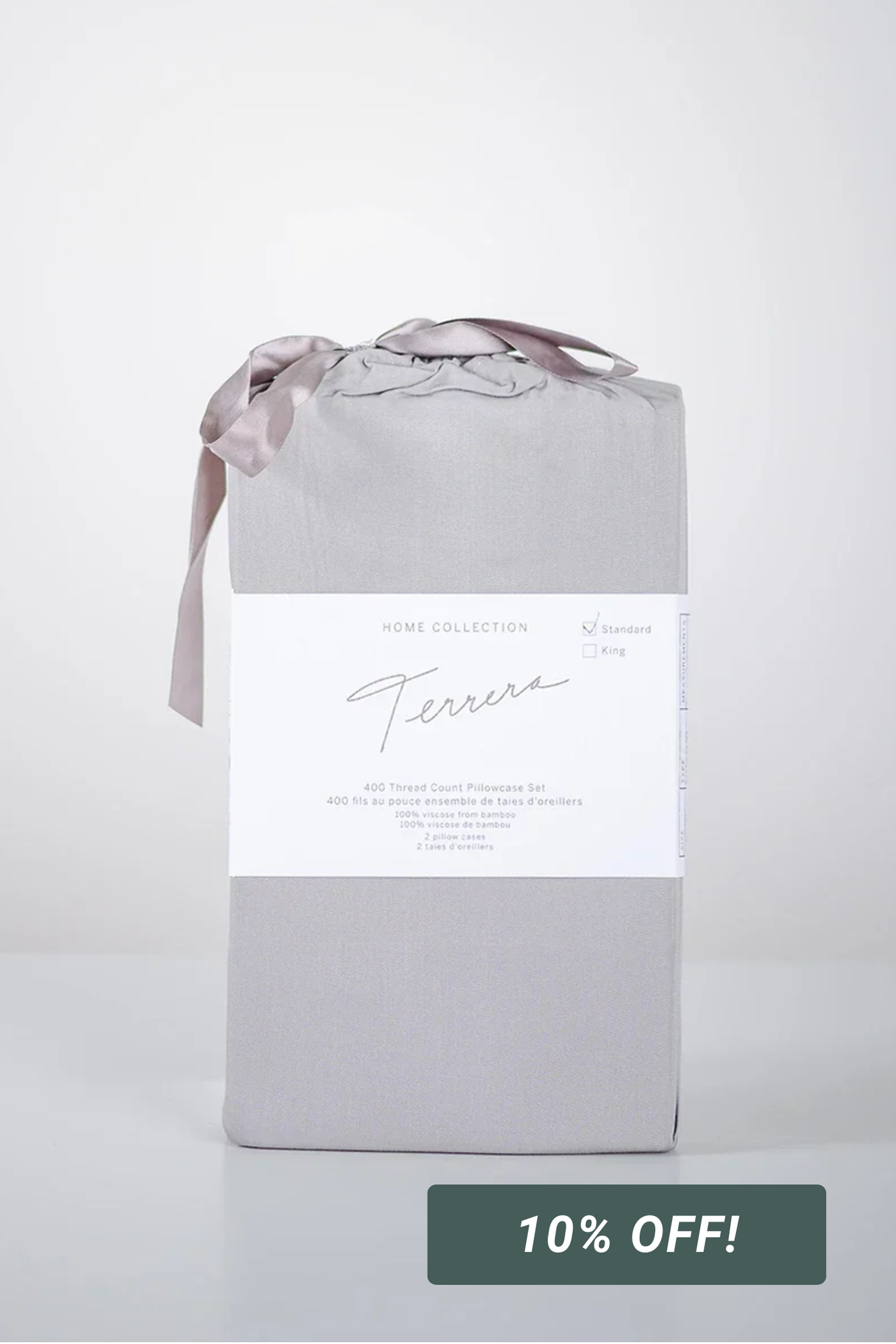 Bamboo Pillowcase Set - Grey