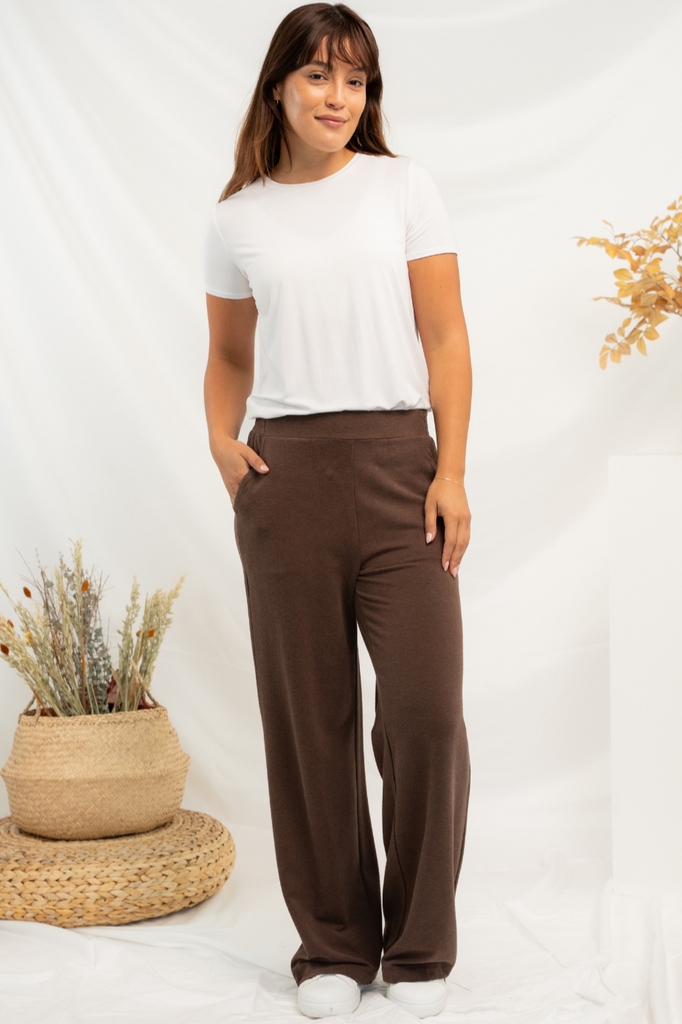 Samira Bamboo Wide Leg Pant - Coffee Bean – Terrera