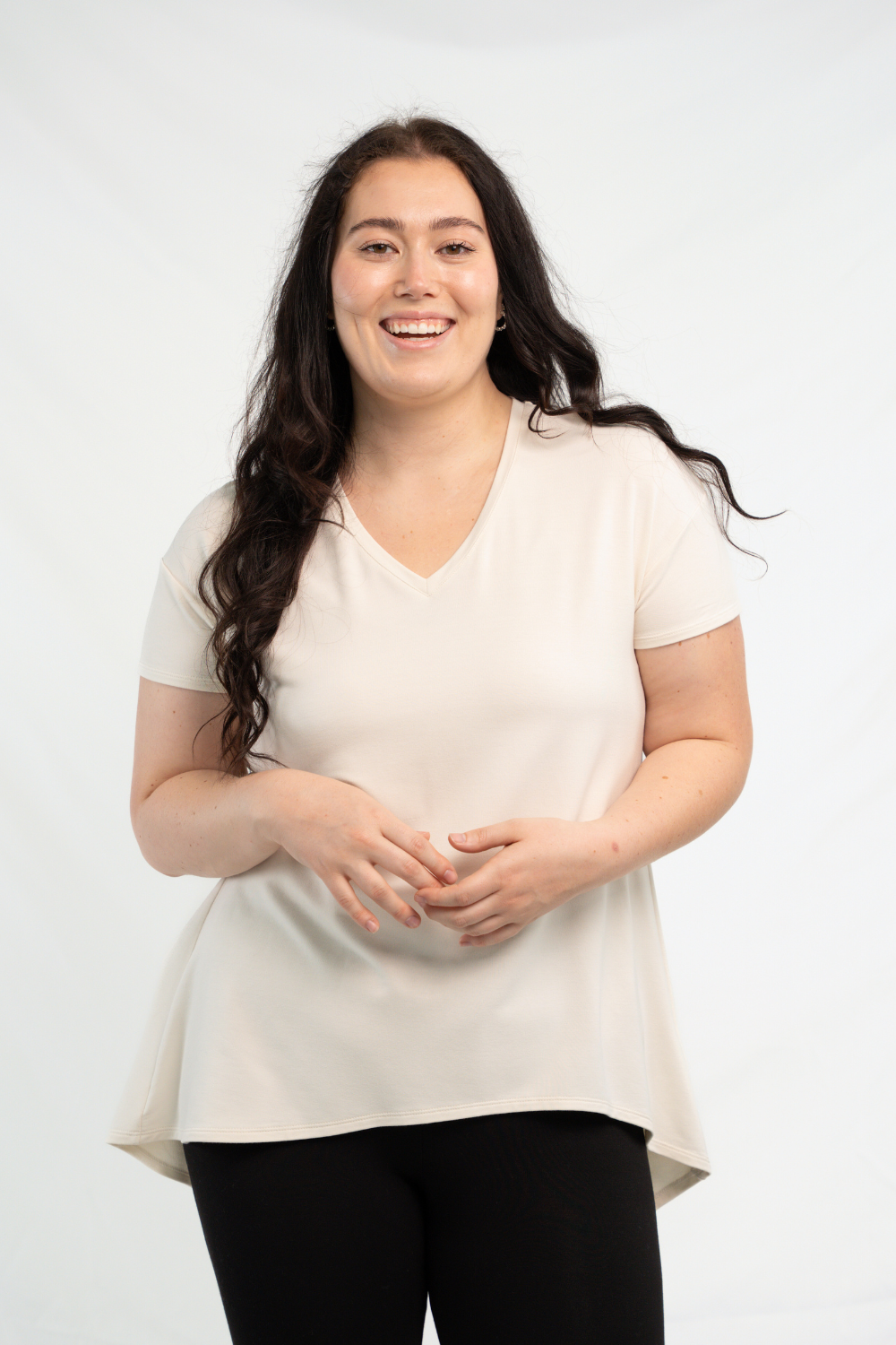 Lennon Asymmetric Bamboo Tunic - Oatmeal