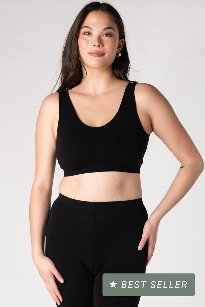 Essential Bamboo Bralette - Black - Terrera
