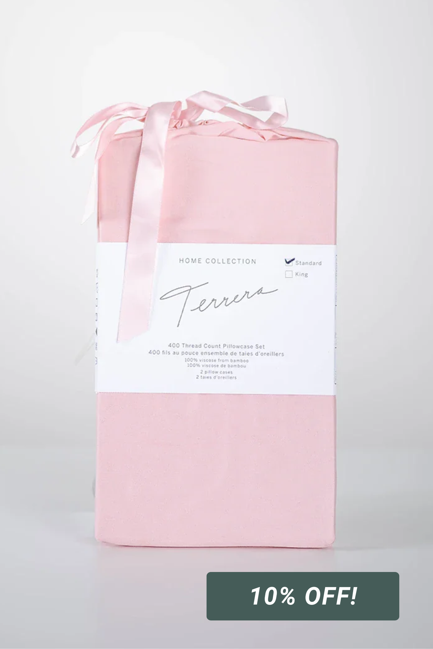 Bamboo Pillowcase Set - Pale Rose