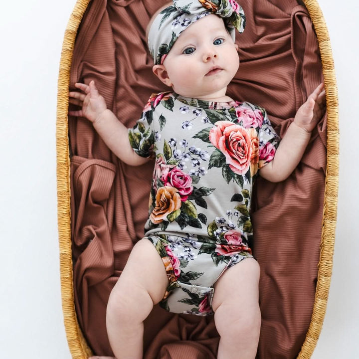 Baby Bamboo Bodysuit | Olive Rib