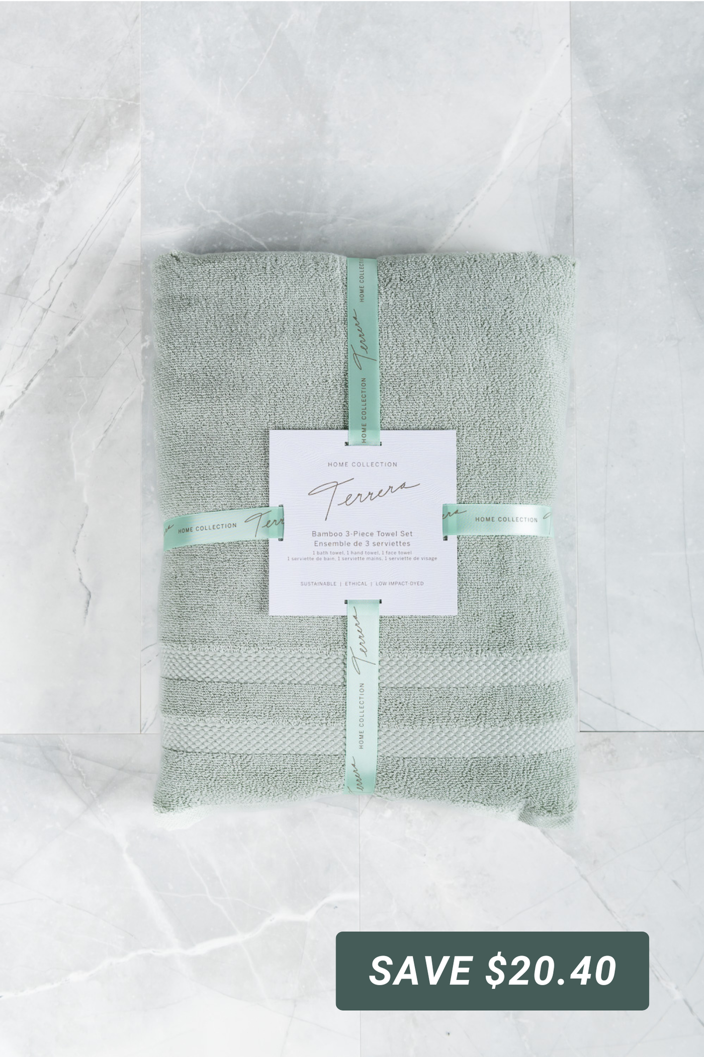Bamboo 3-Piece Towel Set - Desert Sage