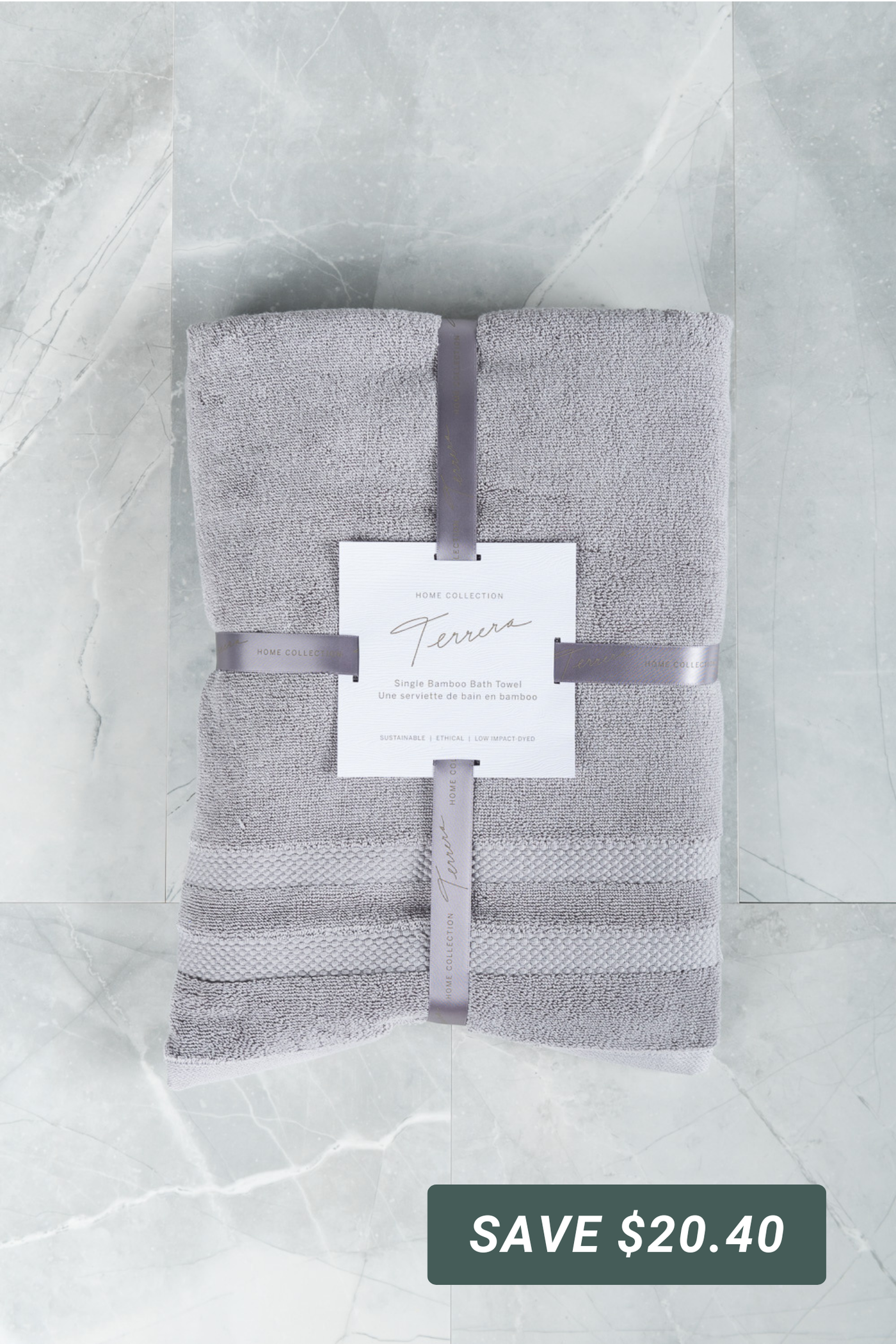 Bamboo 3-Piece Towel Set - Grey