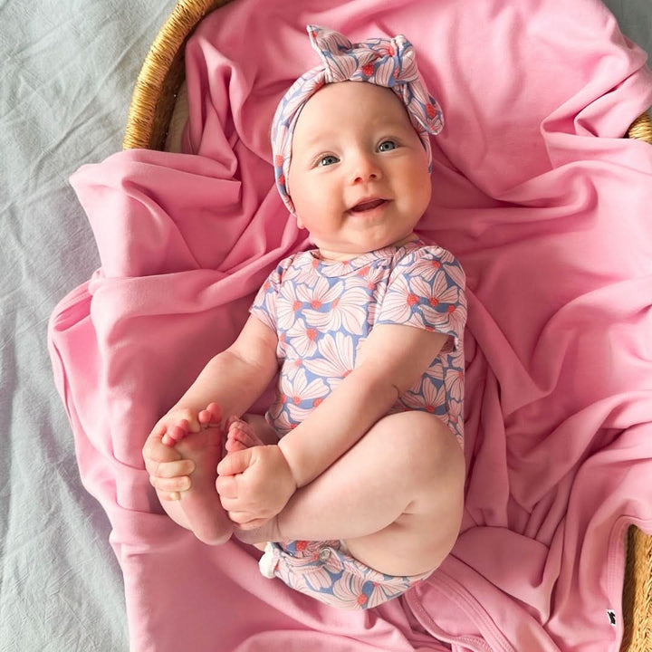 Bamboo Baby Short-Sleeved Bodysuit | Tangerine Crush