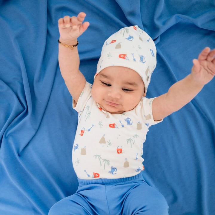 Bamboo Baby Short-Sleeved Bodysuit | Tidal Blue