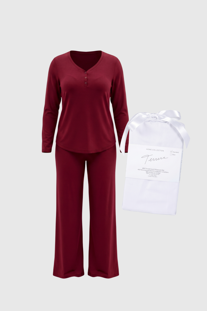 Lounge and Sleep Bundle (White, Crimson)