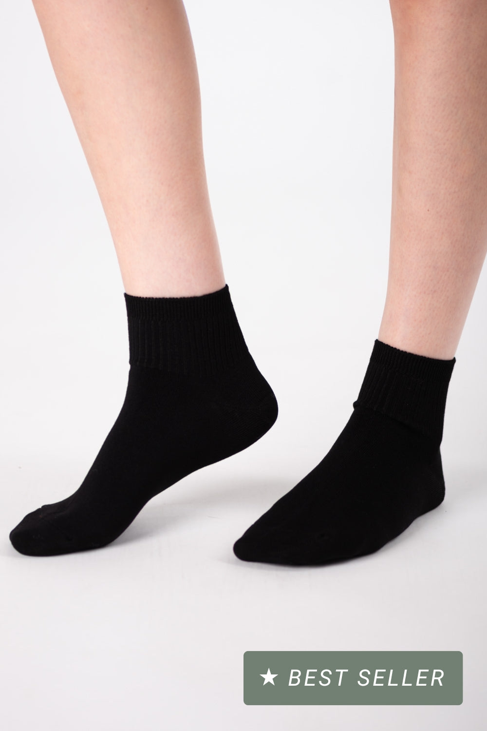 Ladies' 2-Pack Micro Crew Length Bamboo Socks - Black