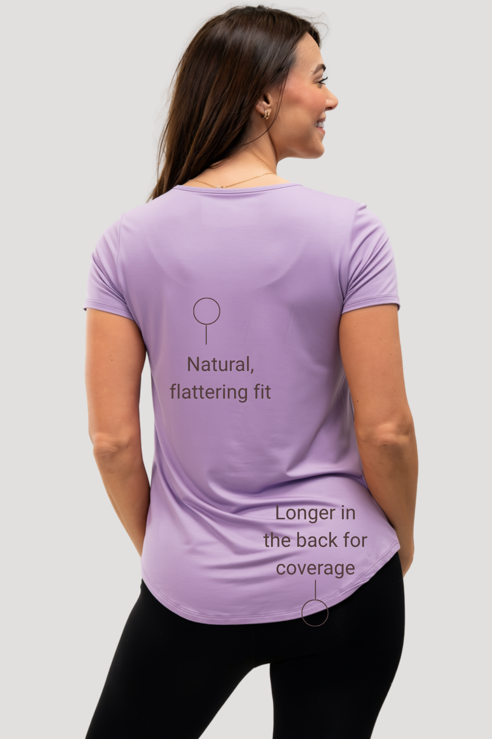 Brenda U-Neck Bamboo Tee - Lilac