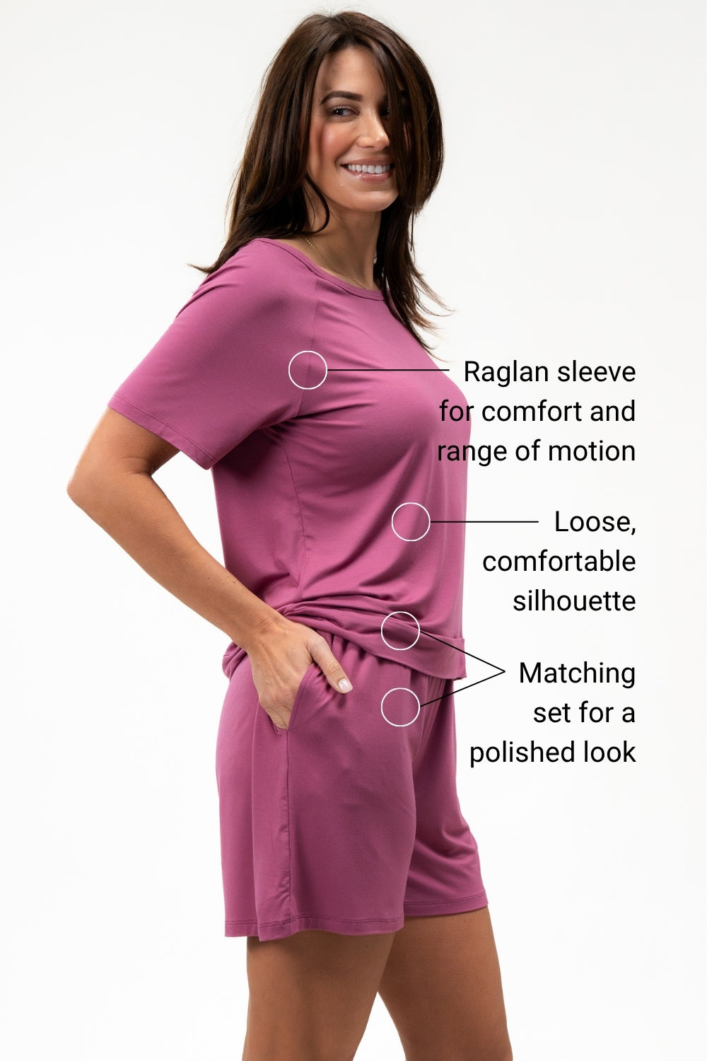 Celine Bamboo Short-Sleeve Pajama Set - Black