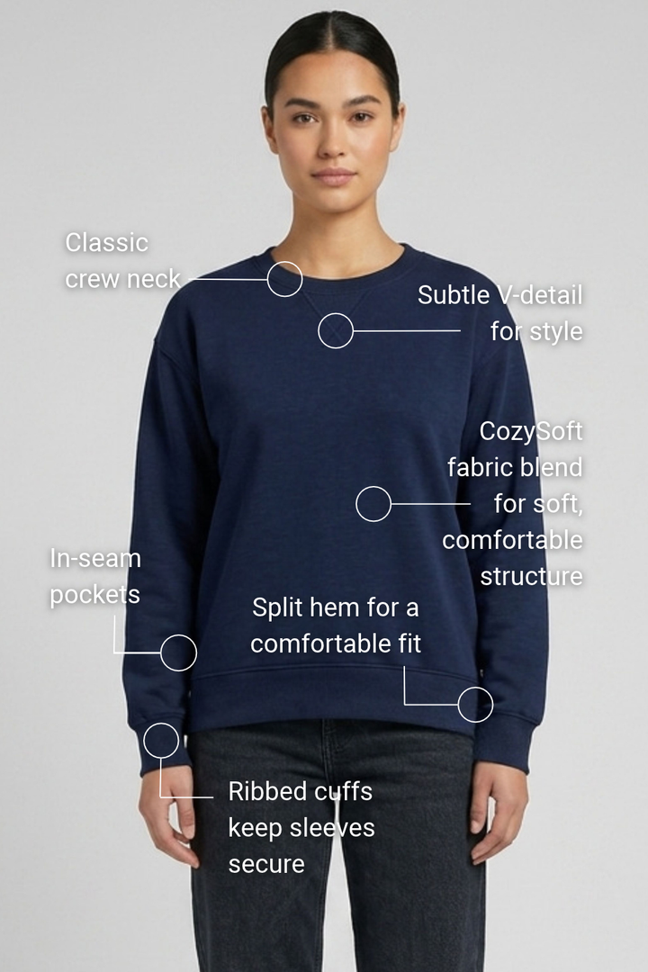 CozySoft Elena Bamboo Sweatshirt - Navy Blue