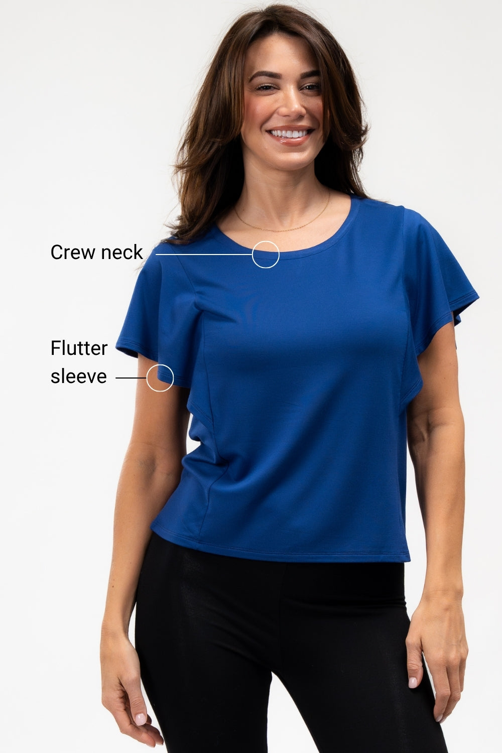 Daisy Bamboo Flutter Sleeve Top - Marina Blue