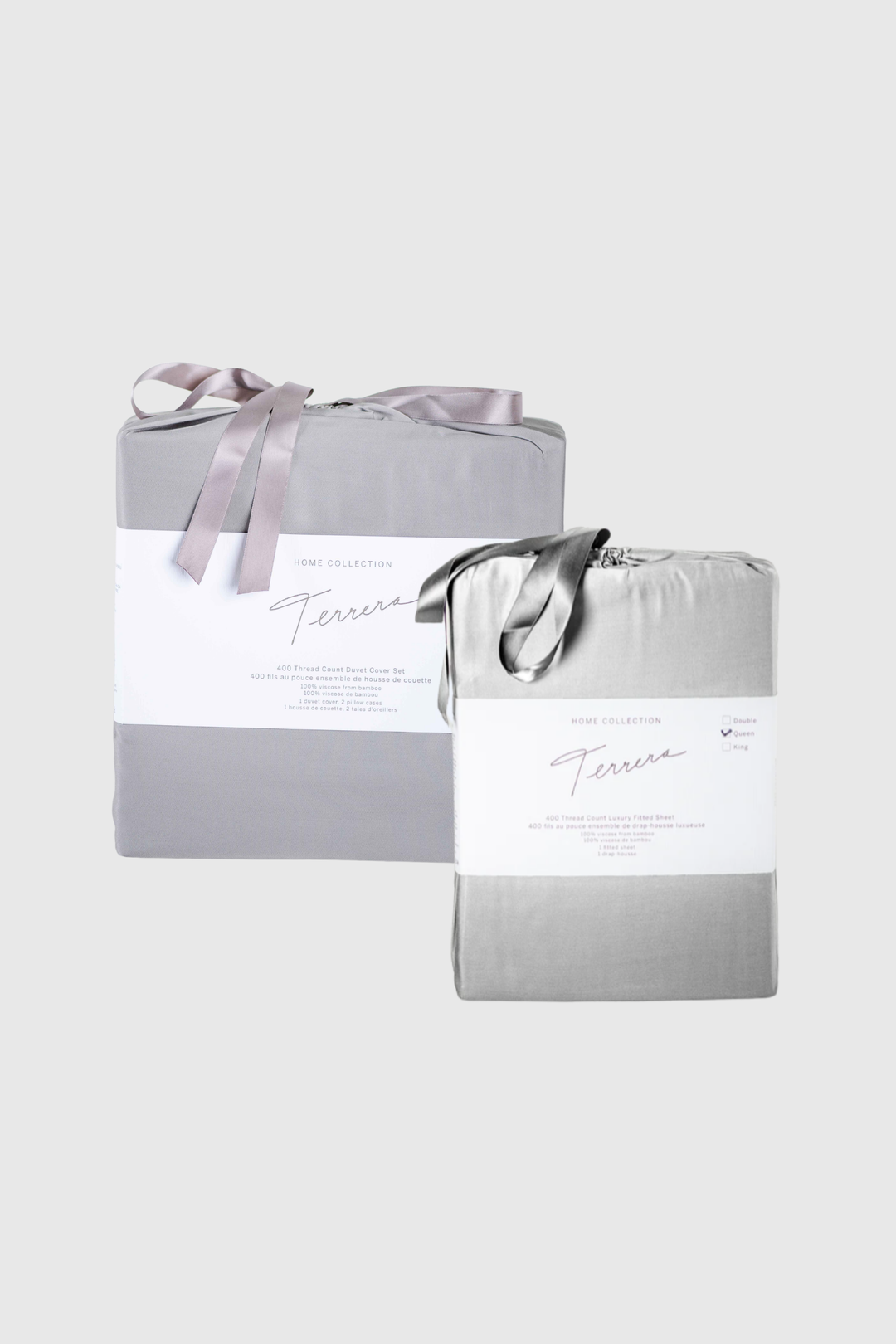 Duvet &amp; Fitted Sheet Bundle (Grey)