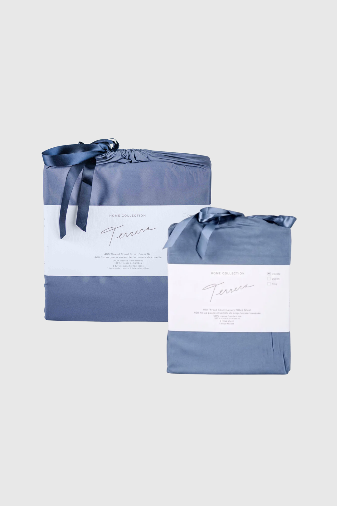 Duvet &amp; Fitted Sheet Bundle (Mineral Blue)