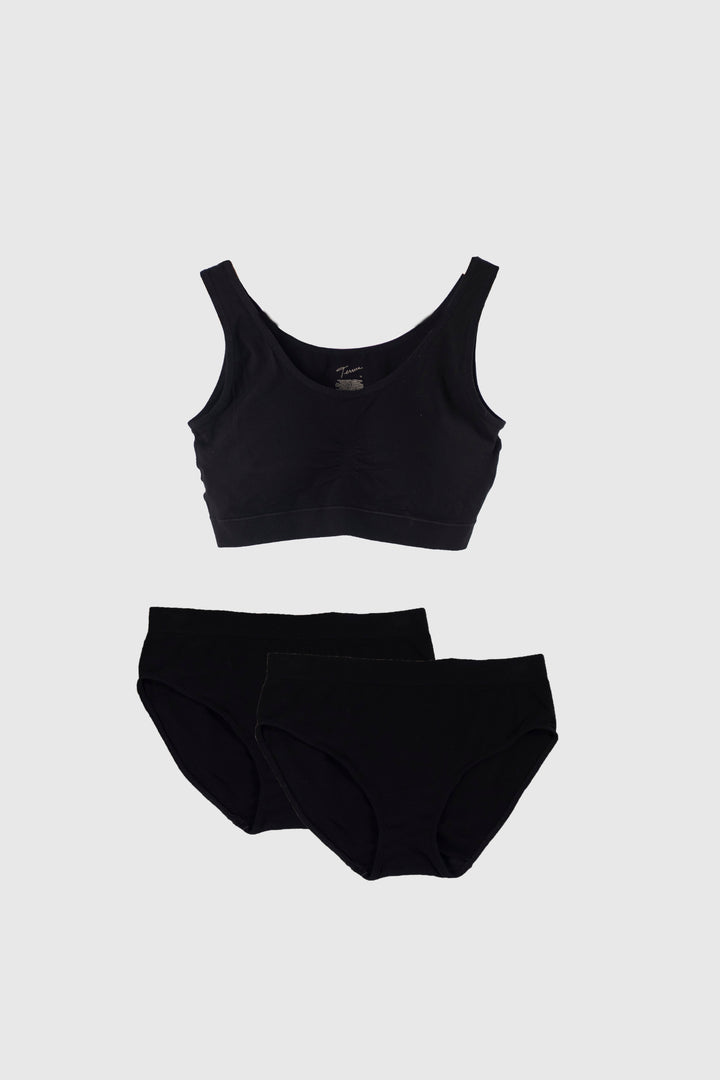 Essential Bralette and Classic Cut Underwear - Black