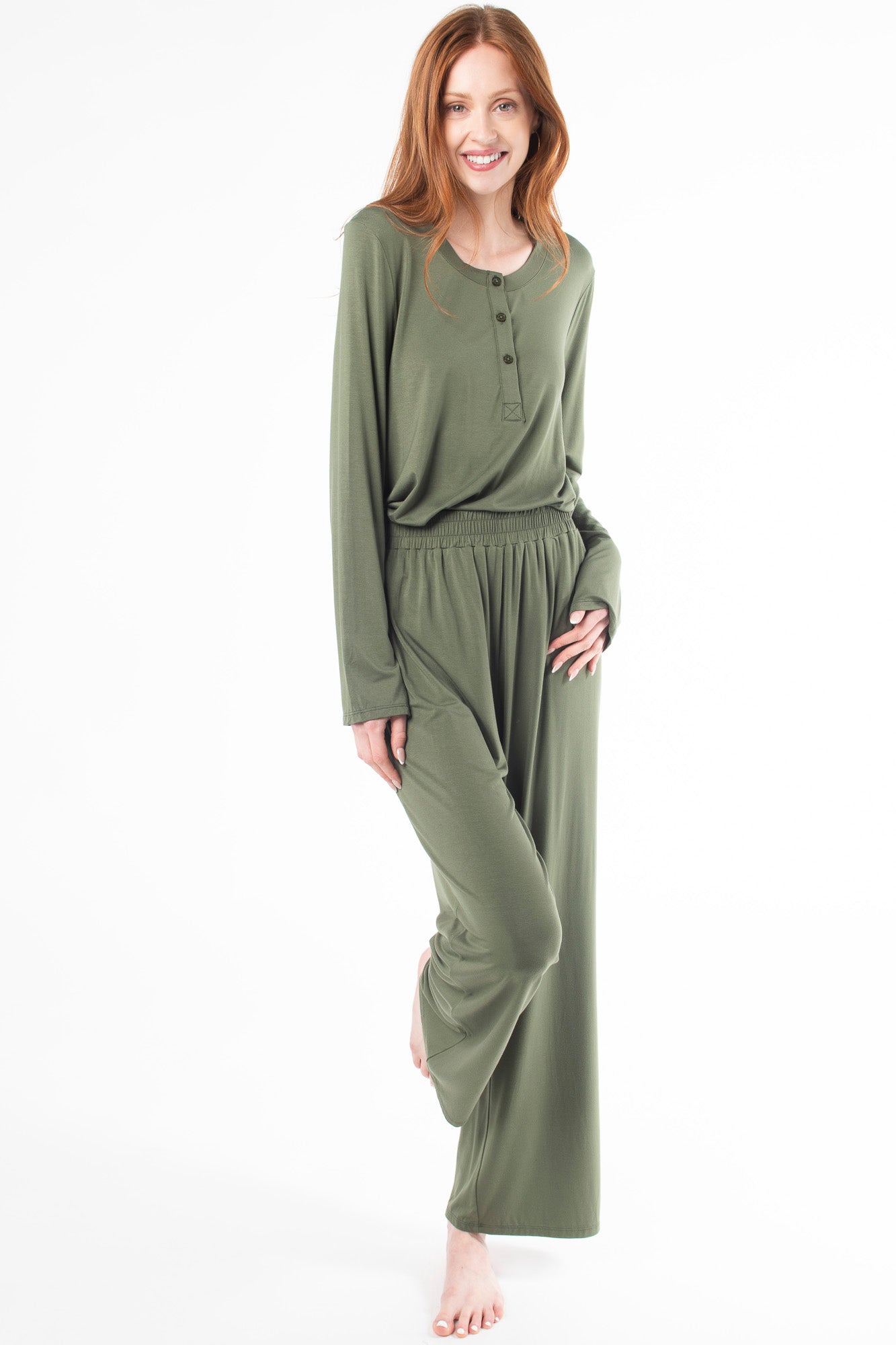 Skyla Bamboo Pajama Set - Sencha Green