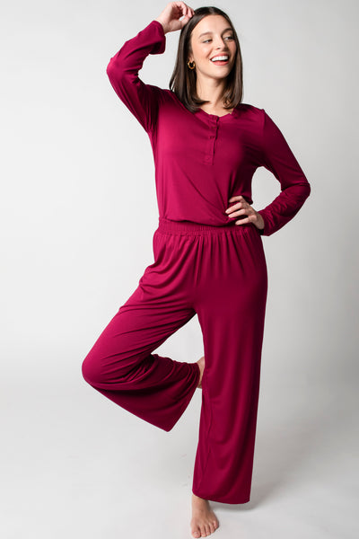 Terrera bamboo pajama set, crafted from soft and breathable bamboo jersey fabric for a luxurious and eco-friendly sleepwear option.