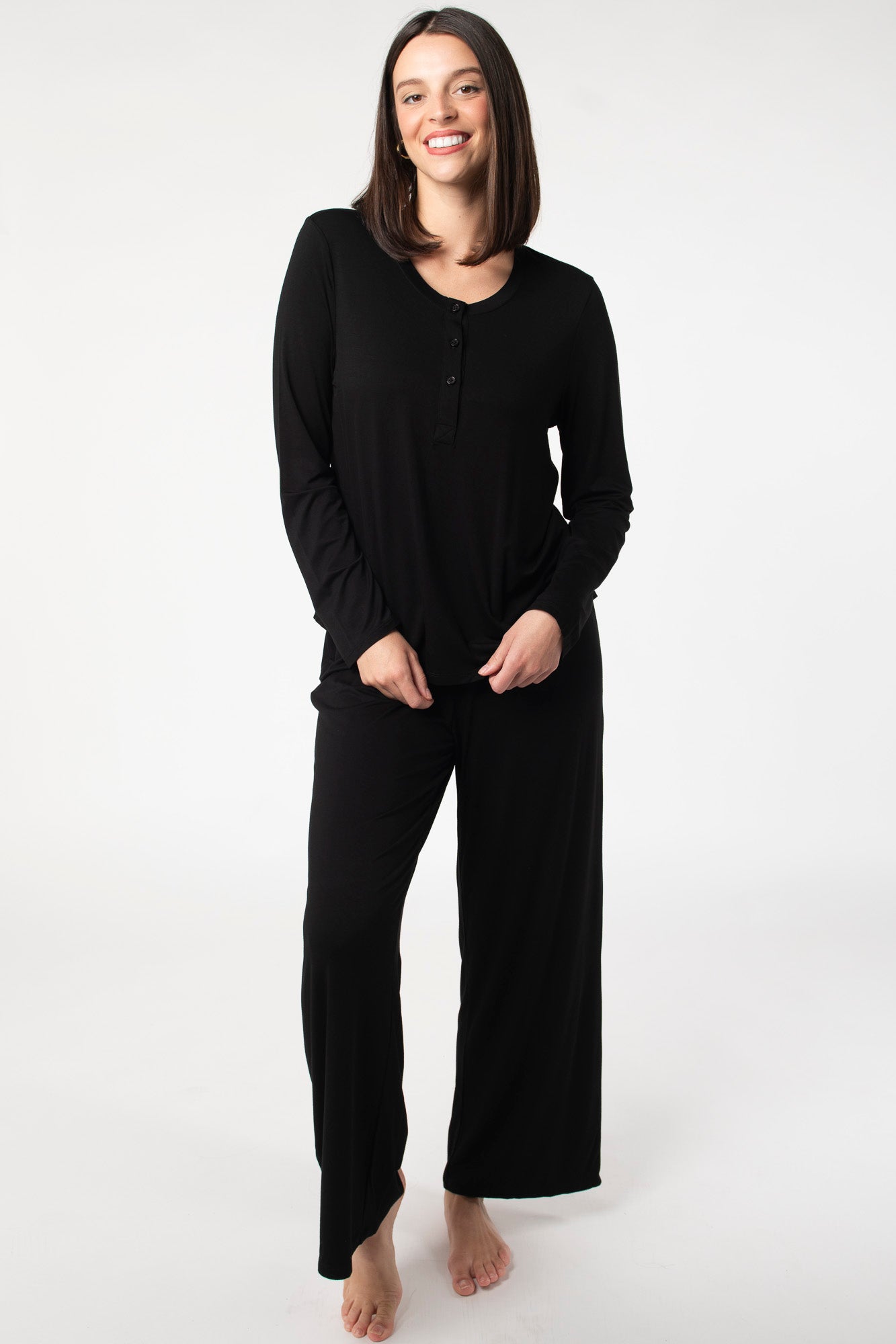 Comfortable bamboo pajama set by Terrera, featuring sustainable bamboo material for a stylish and cozy nightwear choice.