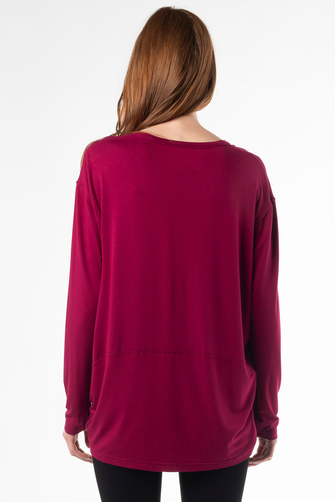 Elegant bamboo long sleeve cocoon top for women by Terrera.