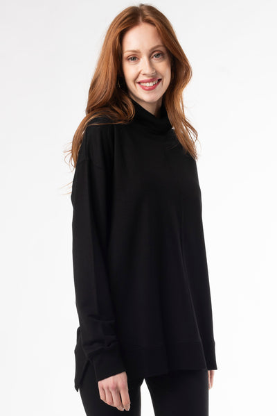 Terrera Zia Turtleneck Top, crafted from soft bamboo fabric for a stylish and eco-friendly winter wardrobe staple. 