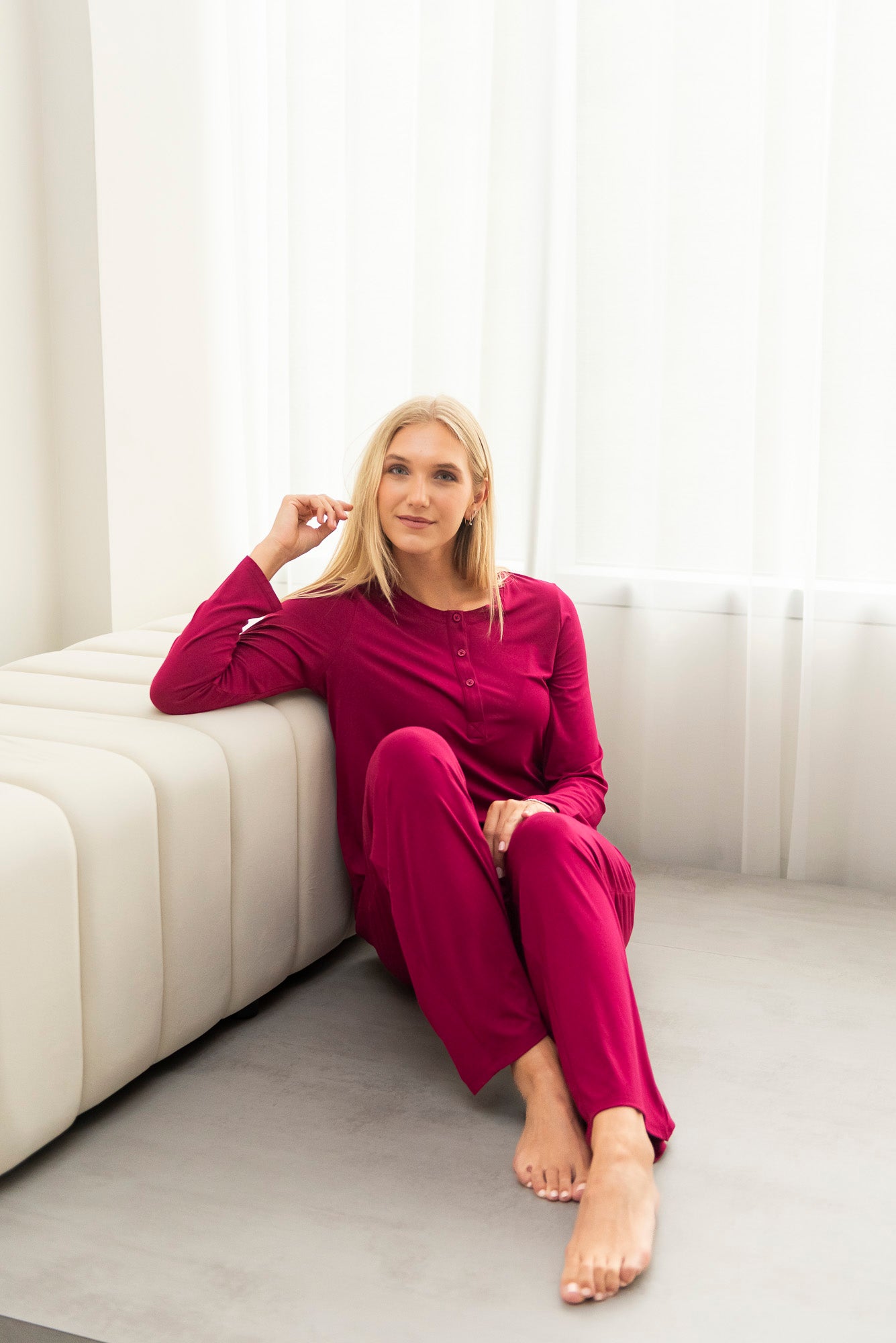 Skyla Pajama Set - Beet Red