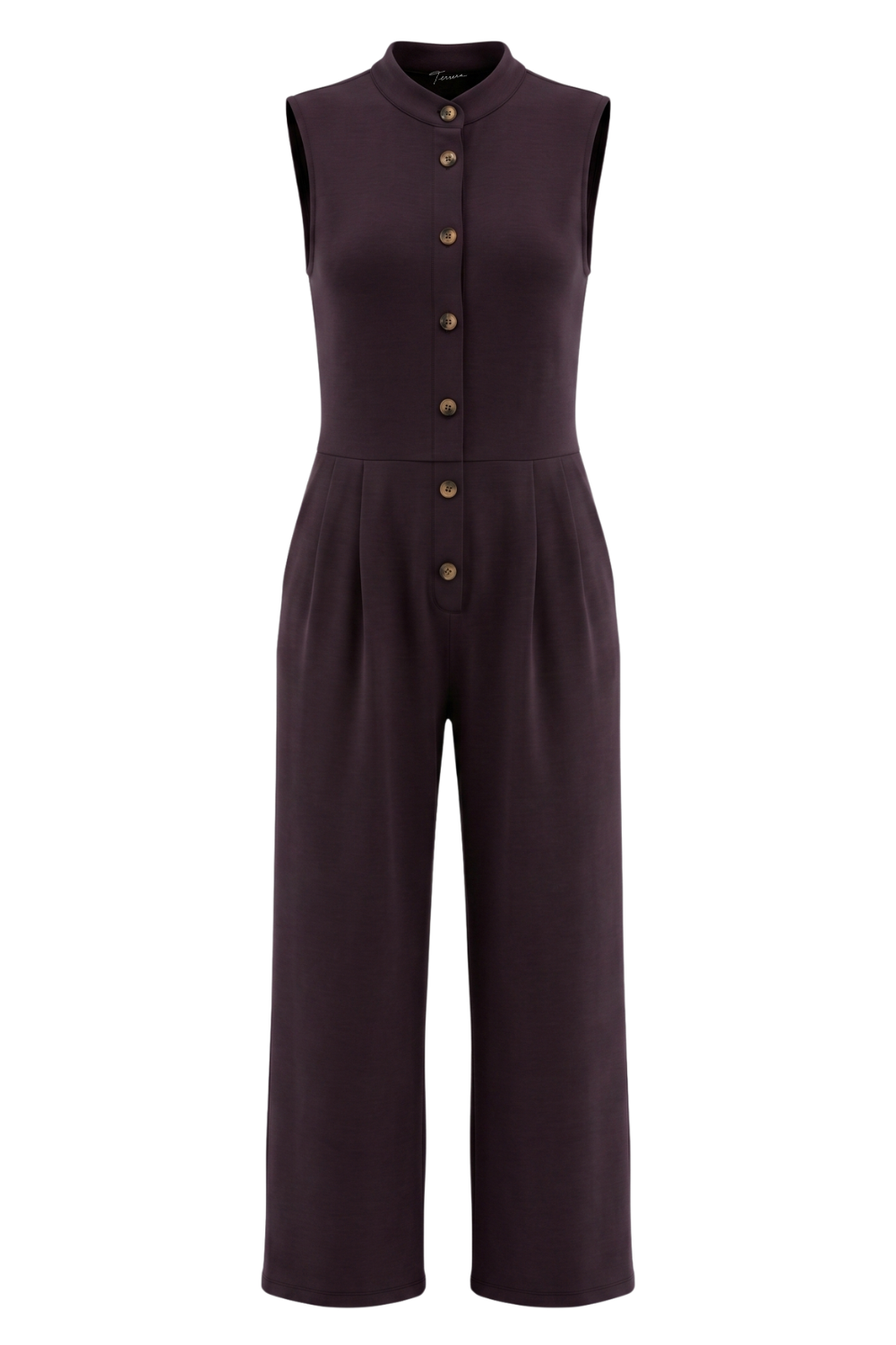 Aria Belted Bamboo Jumpsuit - Dark Chocolate