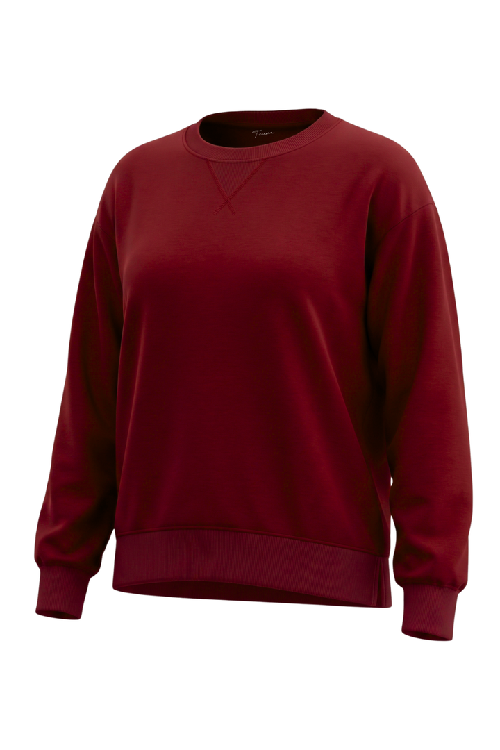 CozySoft Elena Bamboo Sweatshirt - Crimson