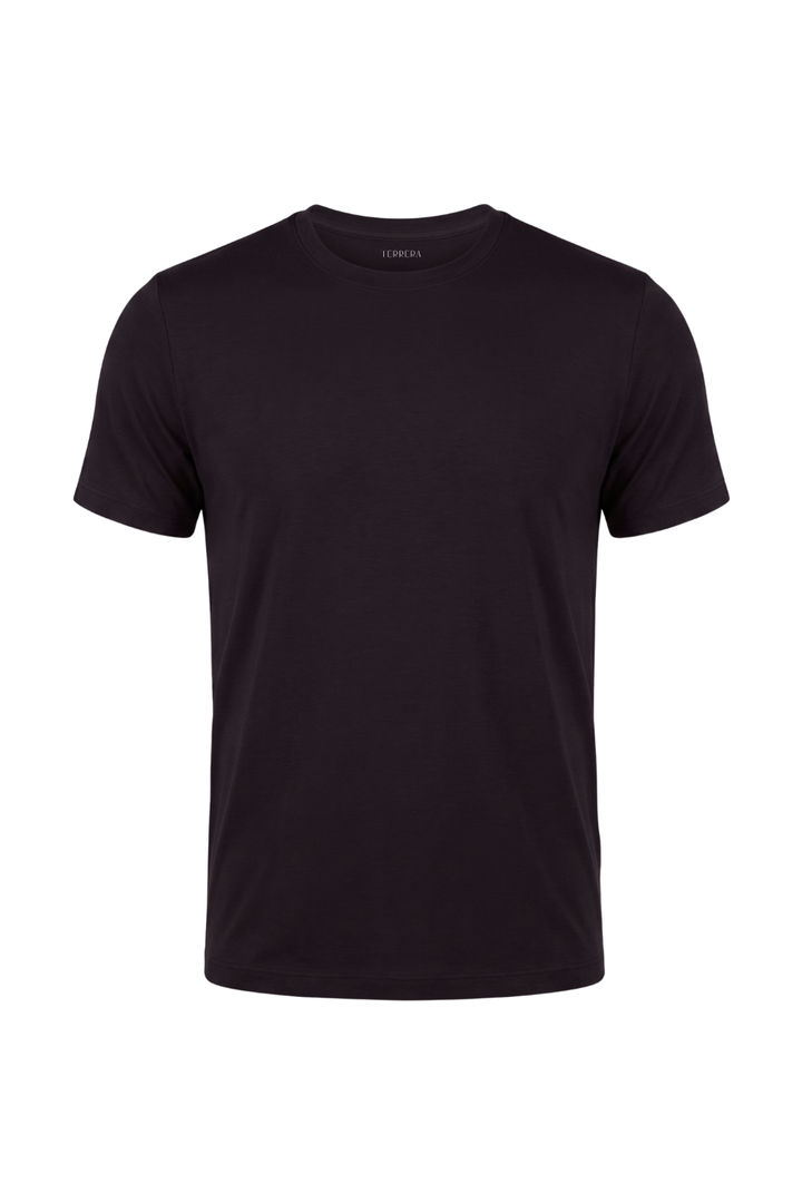 Lawrence Crew Neck Bamboo Tee - Dark Chocolate