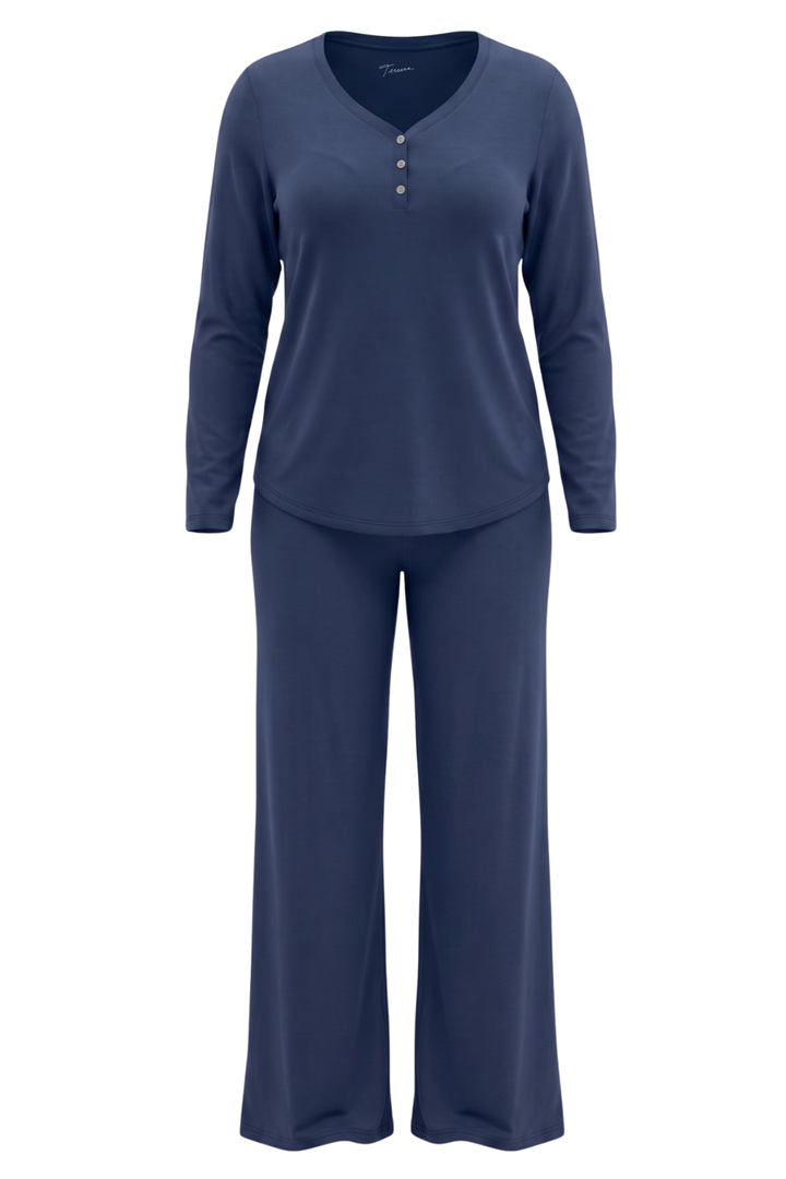 Lola Bamboo Lounge Set - Steel Blue