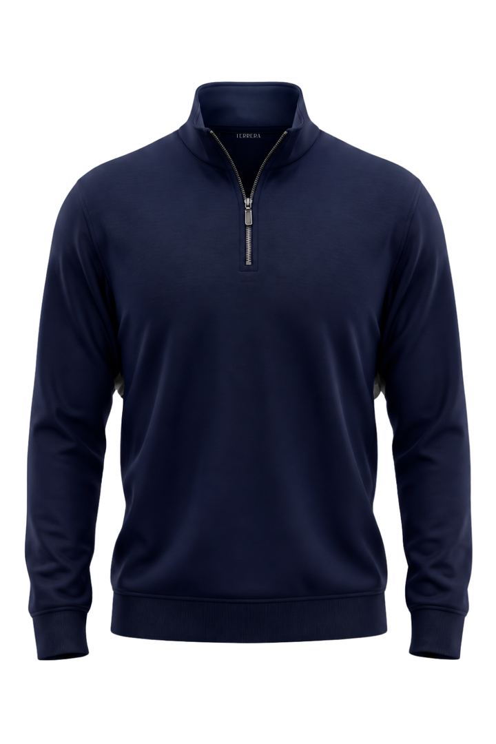 CozySoft Luca Bamboo Quarter Zip Sweatshirt - Navy Blue