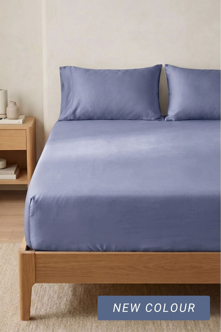Bamboo Fitted Sheet - Mineral Blue