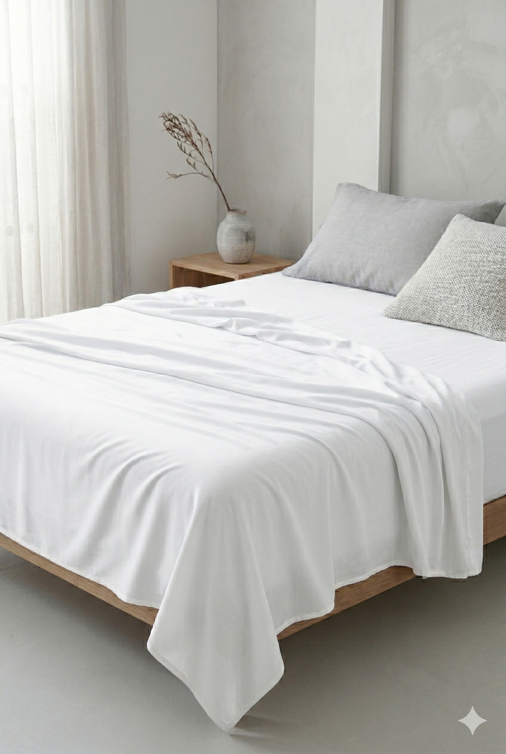 Terrera Bamboo Flat Sheet - White