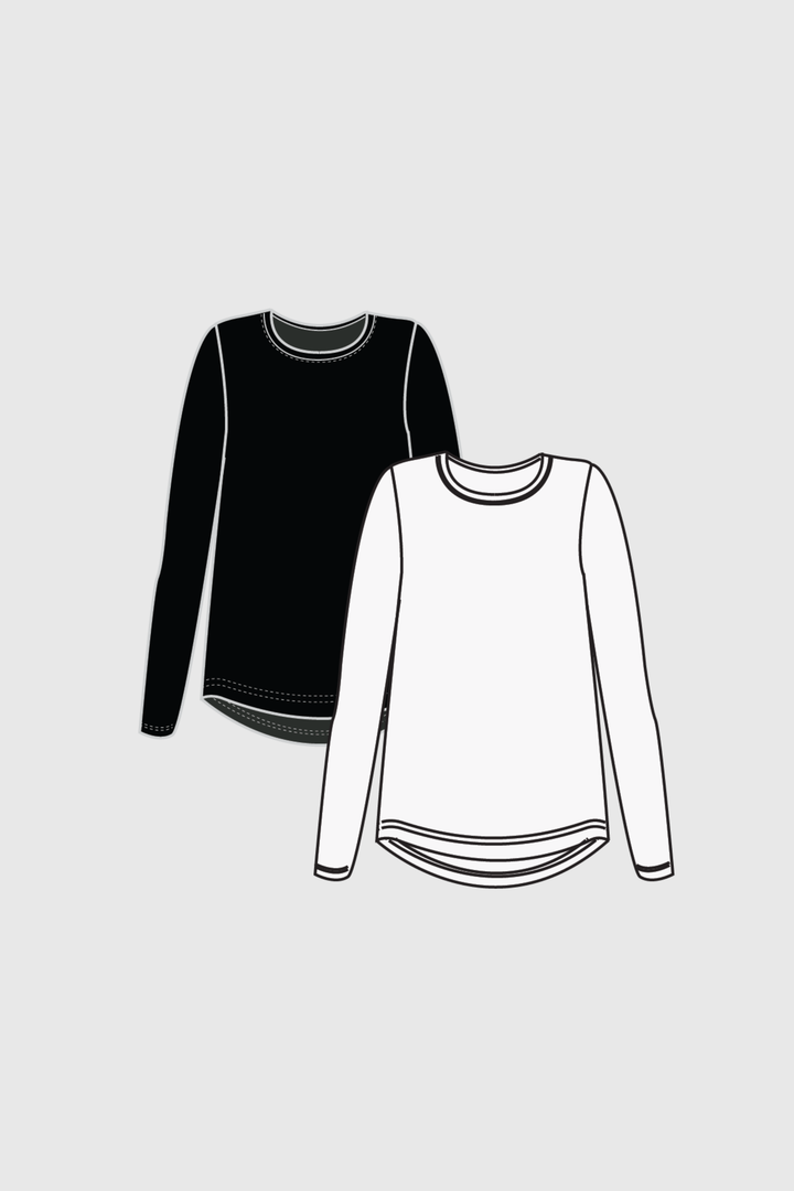 Georgia Crew Bamboo Long Sleeve Bundle (Black and White)